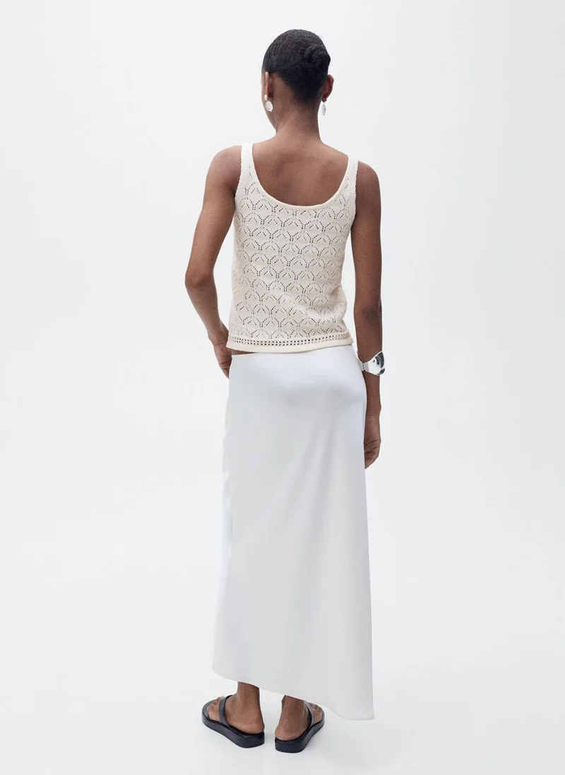 MANGO openwork details knit top